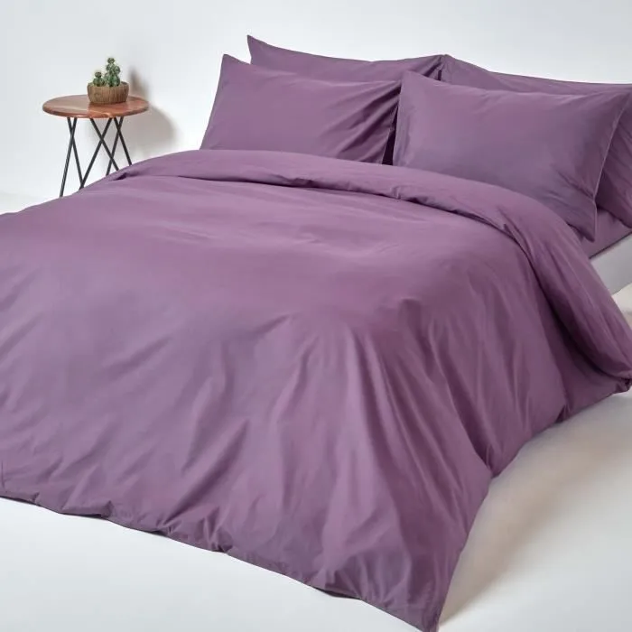 Drap-housse uni 140 x 190 cm 100% coton égyptien 200 fils coloris raisin-3