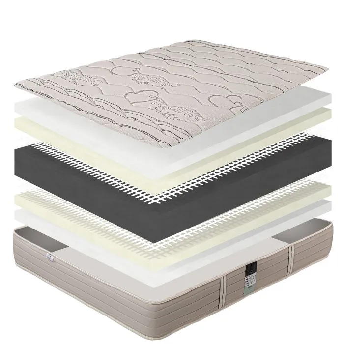 Matelas 90x190 cm,OrganicCotton,24 cm,ferme,face été/hiver + 1 oreiller + couette-3