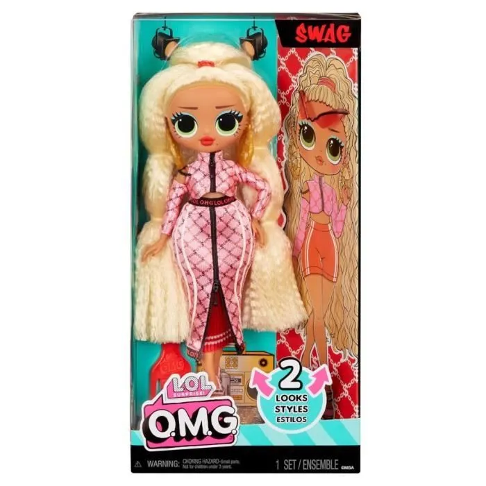 LOL Surprise OMG - Poupée Mannequin 24 cm - Swag- 2 tenues avec peigne et accesoires - Dés 4 ans-5
