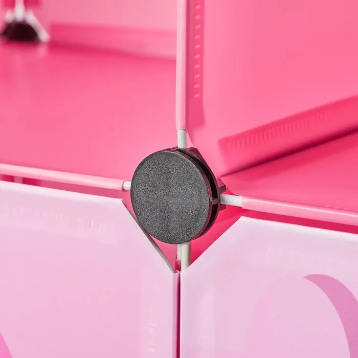 Relaxdays Etagère emboîtable chambre d'enfants,Château de princesse, Plastique, Armoire DIY avec portes, HlP128x110x37cm-5