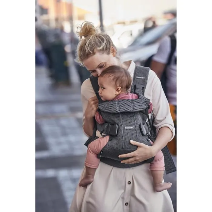 Bebeboutik Porte bebe One Air BABYBJORN Anthracite Physiologique Mesh 3D 0 3 ans