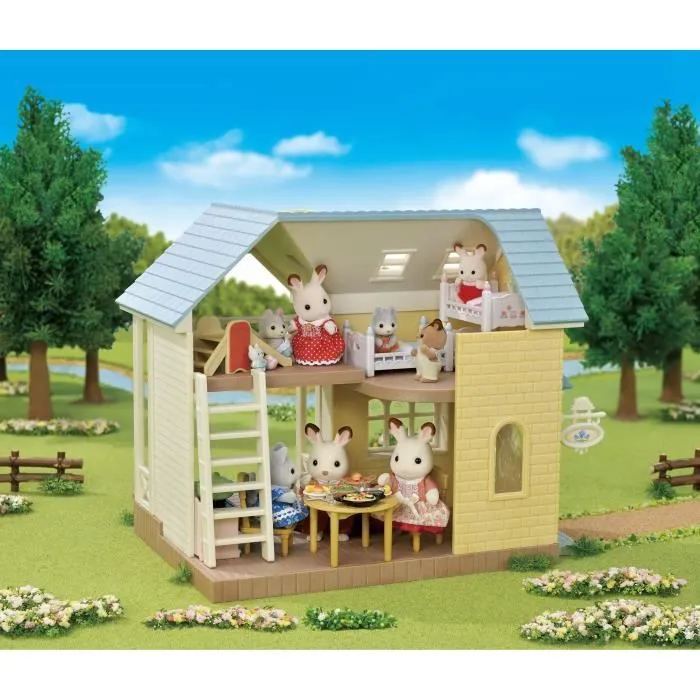 Coffret Le cottage au toit bleu - SYLVANIAN FAMILIES - 5671 - Pour Enfant de 5 ans et plus - Mobilier inclus-5