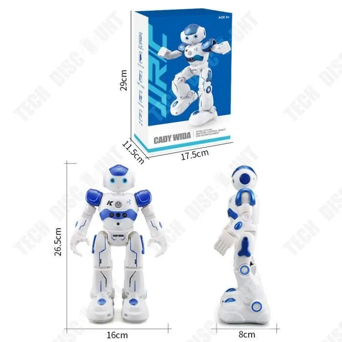 TD® Robot bleu de programmation intelligente télécommandé Démonstration d'induction de geste Robot jouet éducatif pour enfan-1