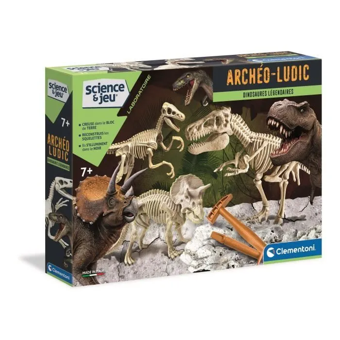 Clementoni - Science & Jeu - Archéo Ludic - Jeu de paléontologie - Dinosaures légendaires-0