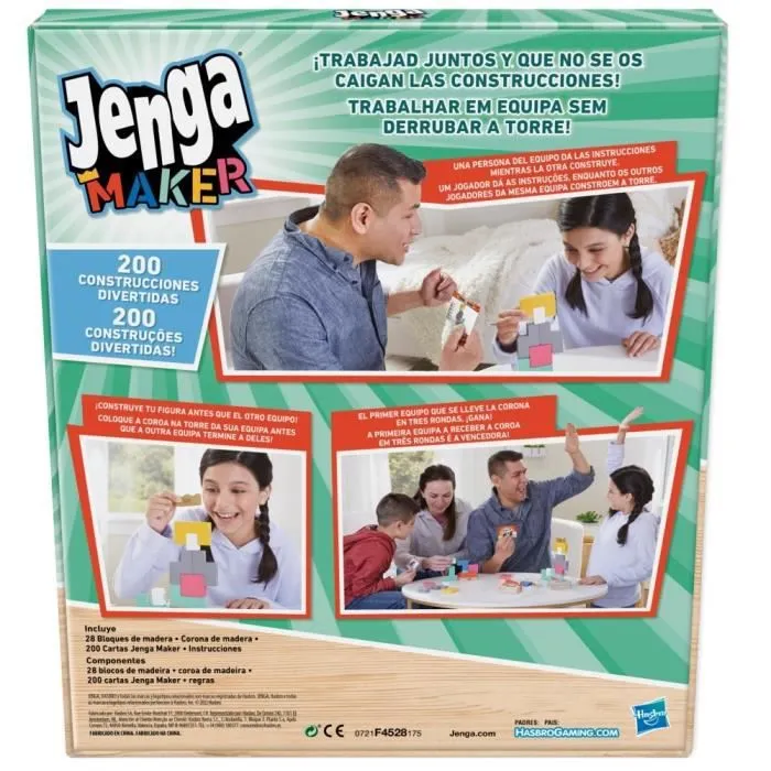 Jenga Maker - HASBRO - Jeux d'adresse - Multicolore - 22,86x26,67x4 cm-2
