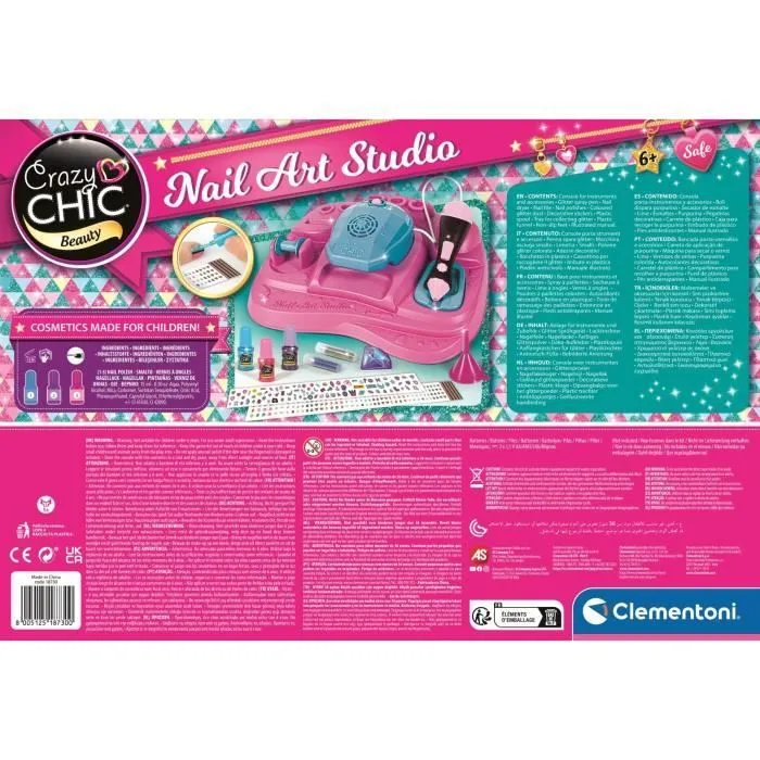 Clementoni - Nail art studio - Machine à paillettes + sècheuse vernis - Vernis inclus-5