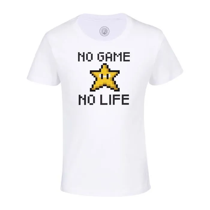 T-shirt Enfant Blanc No Game No Life 8 Bits Jeux Video Game Pixel Art Arcade Retro Gaming-0