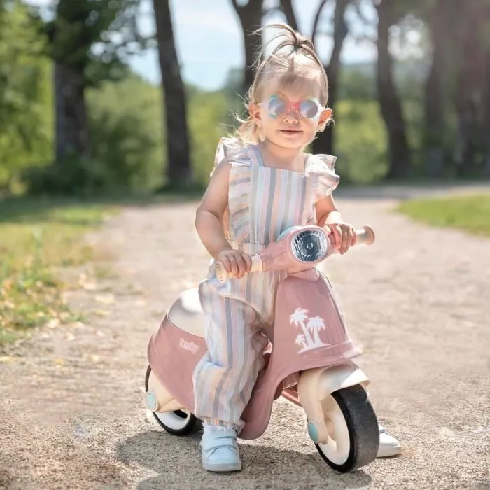 Smoby - Porteur scooter Rose - Coffre à Jouets - Roues silencieuses Dés 2ans-2