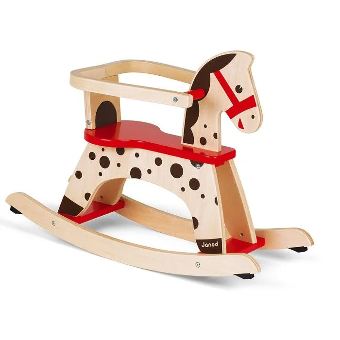 Cheval à Bascule en Bois Caramel - JANOD - Système Anti-Bascule - Dès 1 An-1