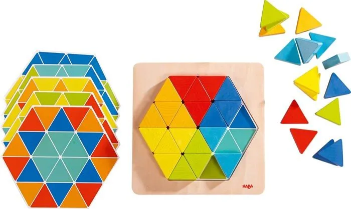 Jeu d'assemblage - HABA - Triangles magiques - Multicolore - Bois-3