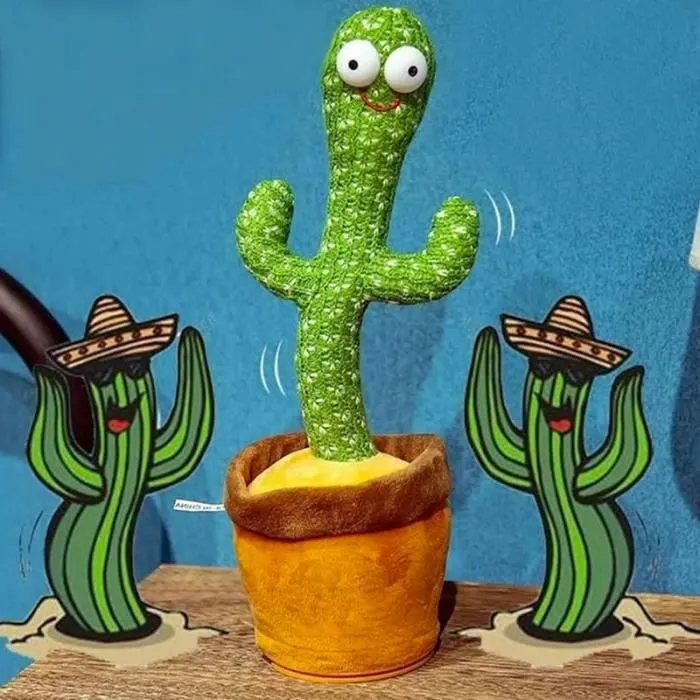 SHOP-STORY - CACTUS GRINGO : Peluche Cactus 35cm qui Danse, Chante et Répète-1