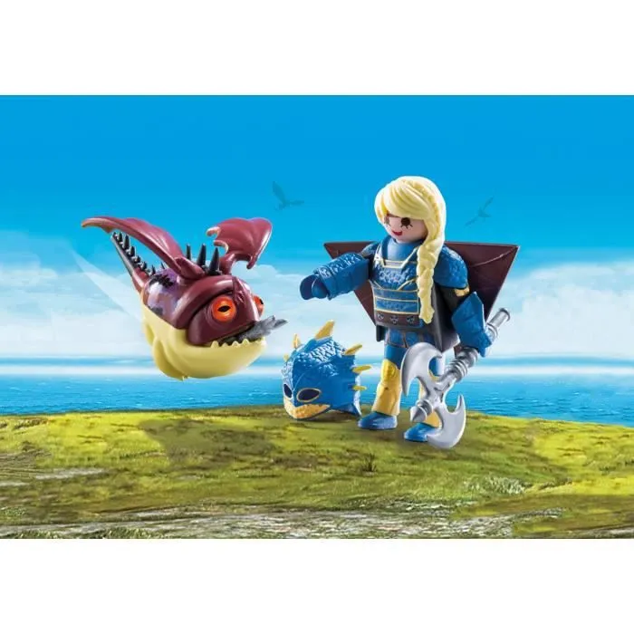 PLAYMOBIL Dragons 3 - Astrid en combinaison de vol avec Globegobeur - Mixte - A partir de 4 ans-1