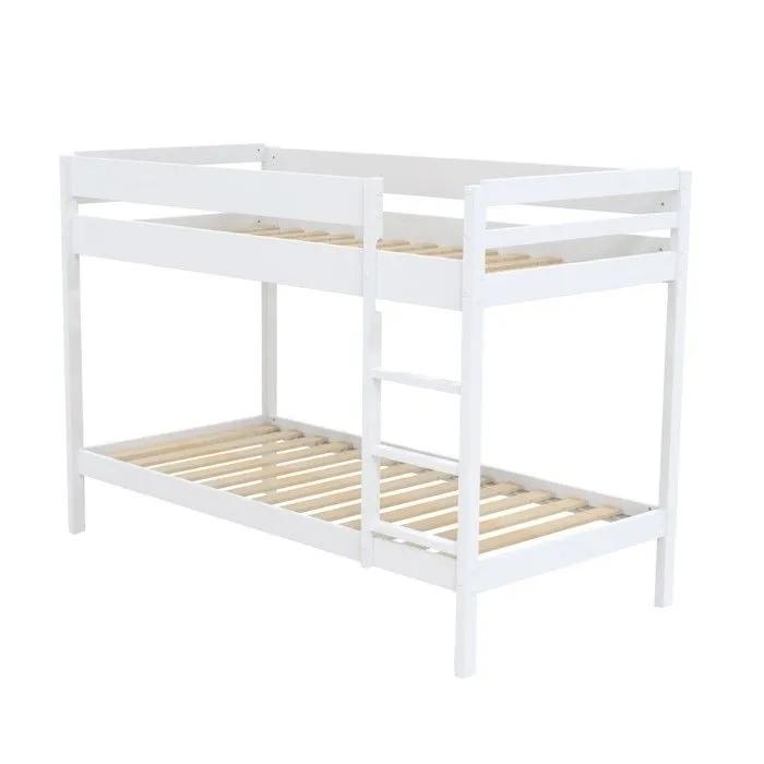 Lit superposé - WEBER INDUSTRIES - Brice - Bois - Blanc - 90x190 cm-1