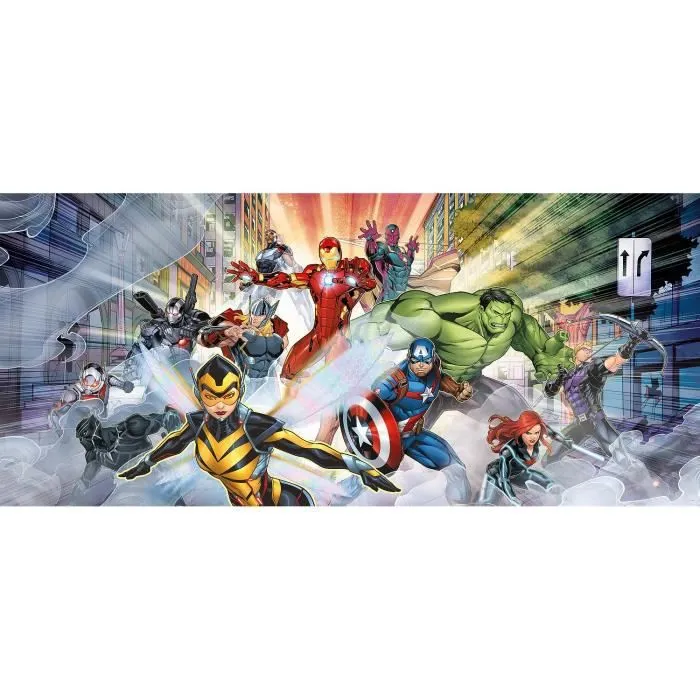 Poster géant - intissé Disney Marvel Avengers au combat - 202 cm x 90 cm Multicolor-0