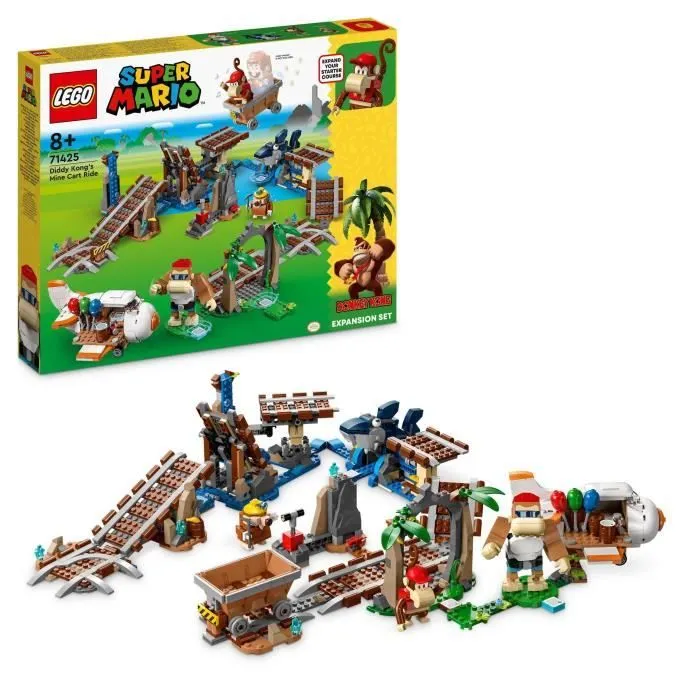 LEGO® Super Mario 71425 Ensemble d'Extension Course de Chariot de Mine de Diddy Kong, à Combiner avec Pack de Démarrage-0