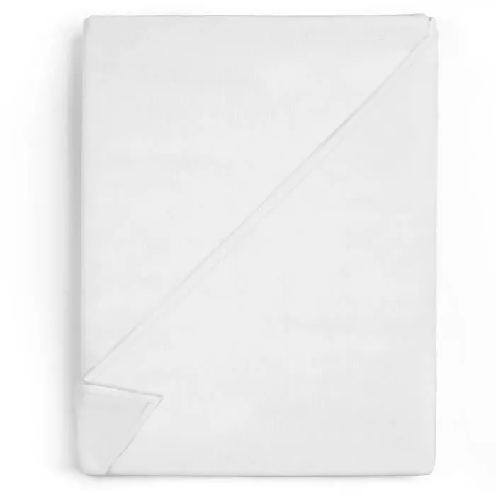 Drap Plat Blanc Lot de 2: 140 x 200 cm - Draps de lit 100% Coton, Qualité Hôtelière, Doux et Respirant Couverture 125 g-m²-0