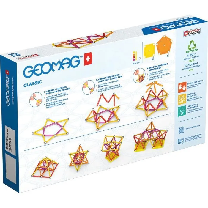 273 Geomag Classic Recycled 93 pcs - Kit de Construction Magnétique Écologique et Créatif - Jeux de construction - Unisexe-2