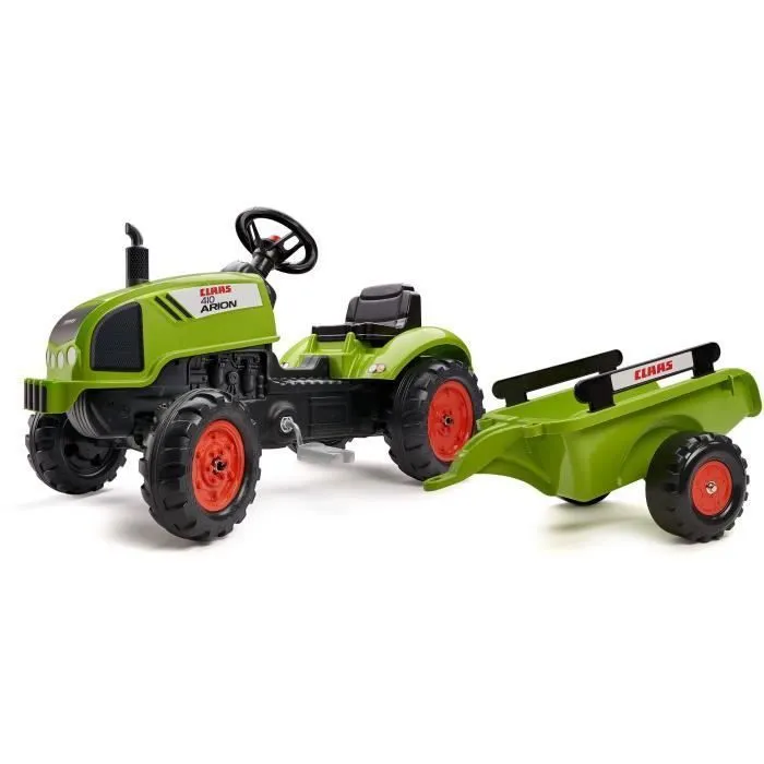 Tracteur avec remorque et capot ouvrant - FALK - Class - Dès 2 ans - 100% Fabriqué en France - 75% de plastique recyclé-0