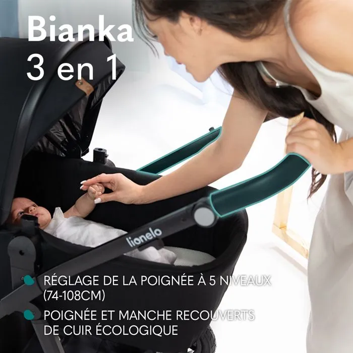 Poussette combinée 3en1 LIONELO Bianka -Jusqu'à 22Kg - Pack poussette, nacelle, siège auto, sac et accessoires - Beige-4