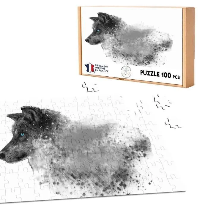 Puzzle Classique - FABULOUS - Magnifique Loup Yeux Bleu Peinture - 100 Pièces - Adulte - Mixte-0