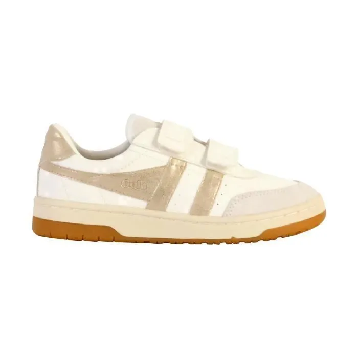 Basket Cuir  Gola Falcon Mirror - Blanc/Or-1