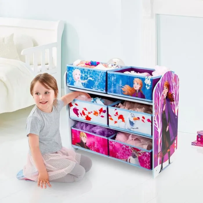 Disney La Reine des Neiges - Meuble de rangement pour chambre d’enfant avec 6 bacs-3