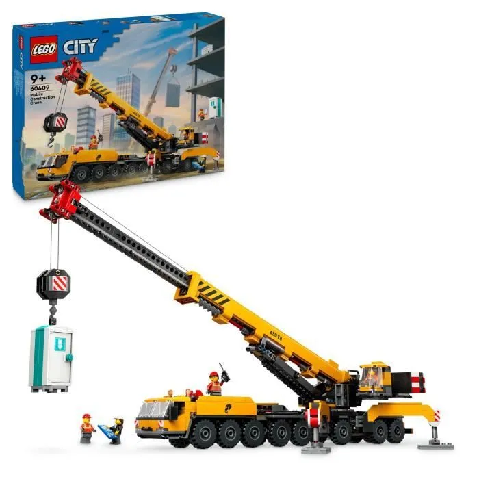 LEGO® City 60409 La grue de chantier mobile jaune, set de construction cadeau pour enfants-0