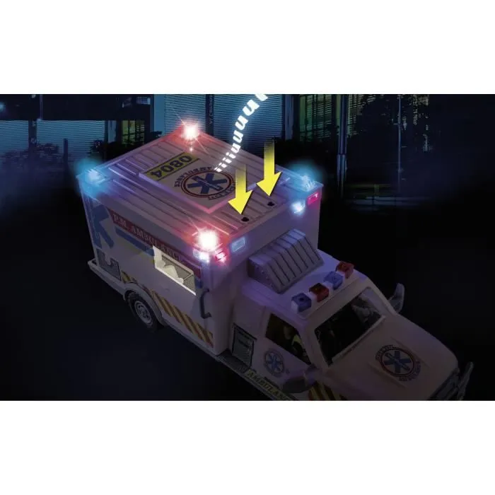 PLAYMOBIL 70936 Ambulance américaine avec secouristes et blessé, City Action, Les Secouristes-3