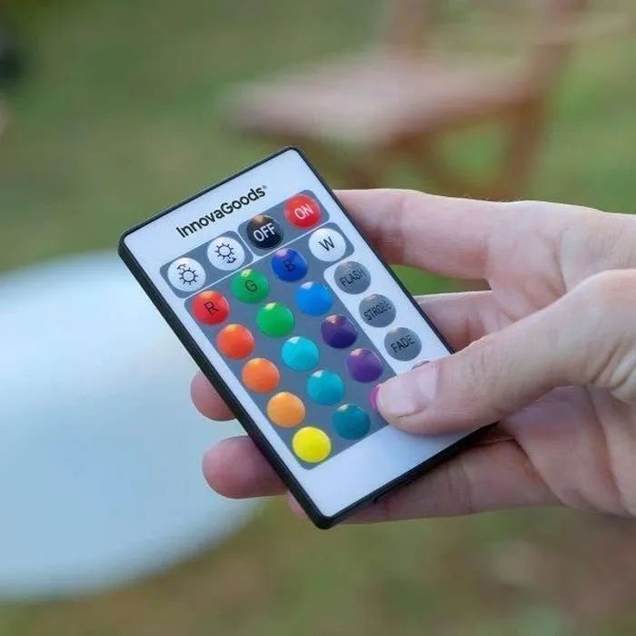 Fauteuil gonflable - InnovaGoods - Rond - LED multicolore - Résistant à l'eau - Portable-2