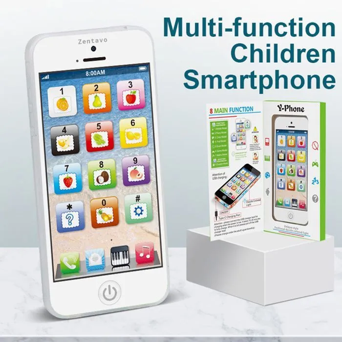 Jouet téléphone smartphone pour enfant Ecran intelligent apprentissage jeux histoire musique Rechargeable-3