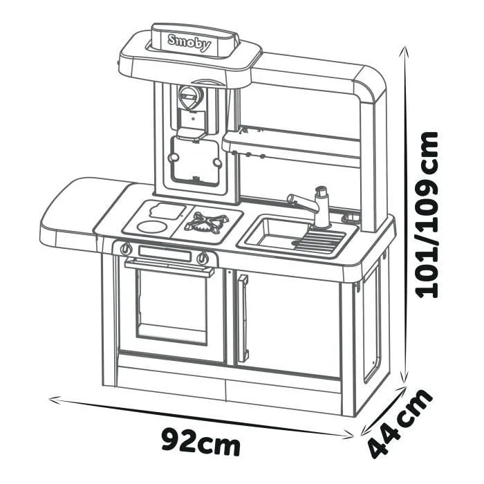 Cuisine évolutive Tefal de Smoby - Pour enfants dès 3 ans - Avec plinthes amovibles - 31 accessoires inclus-5