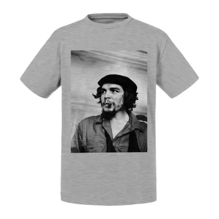 T-shirt Enfant Gris Che Guevara Jeune Cuba Revolutionnaire 1959 Cigar Personnage Historique-0