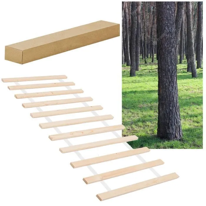 Sommier à lattes - SPRINGOS - 80 x 200 cm - Bois - 11 lattes-2