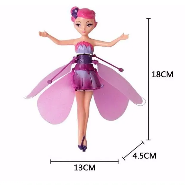 Figurine - FEE MAGIQUE VOLANTE - Rose et mauve - Infrarouge - Charge USB - Facile à jouer-3