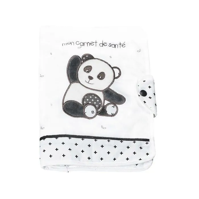 Protege carnet de santé en coton blanc-0