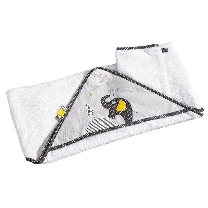 Sortie de bain et son gant en coton blanc - SAUTHON - Babyfan - Mixte - A partir de 1 mois-0