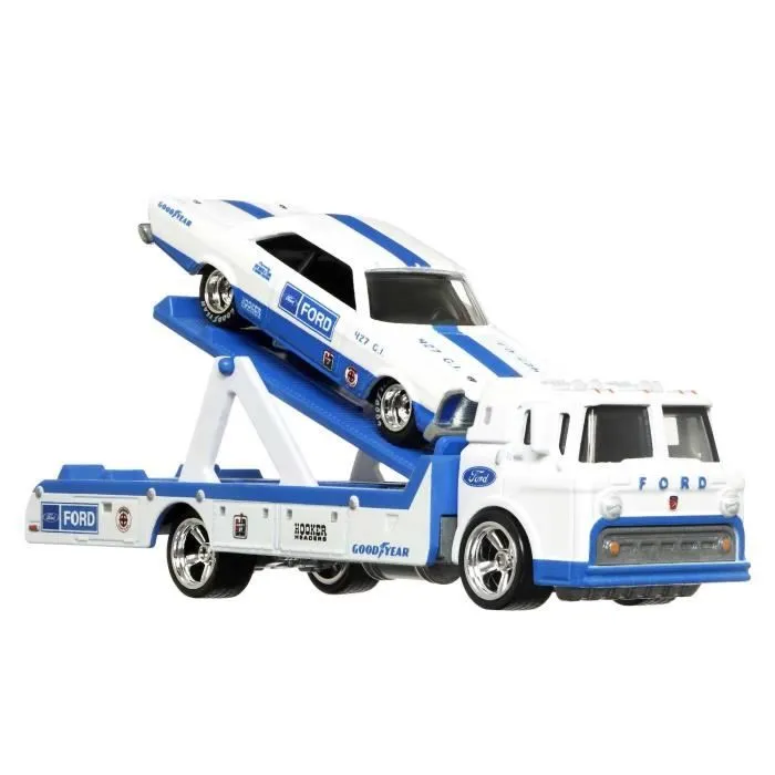 Hot Wheels - Véhicule et Transporteur (modèle aléatoire) - Camion / Petite voiture - Dès 3 ans FLF56-0