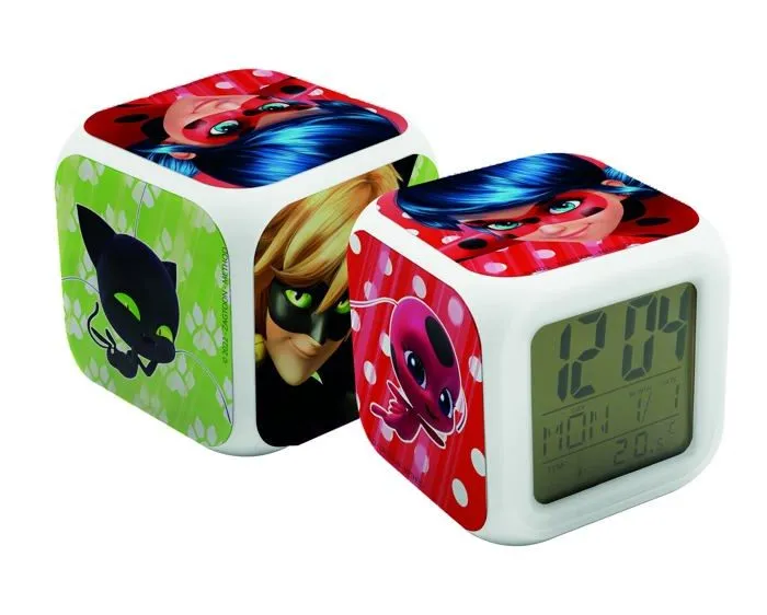 Reveil enfant Joy toy - 1 - Miraculous Reveil Cube dans Un Coffret Cadeau - 8 x 8 x 8 cm, Petit Format-0