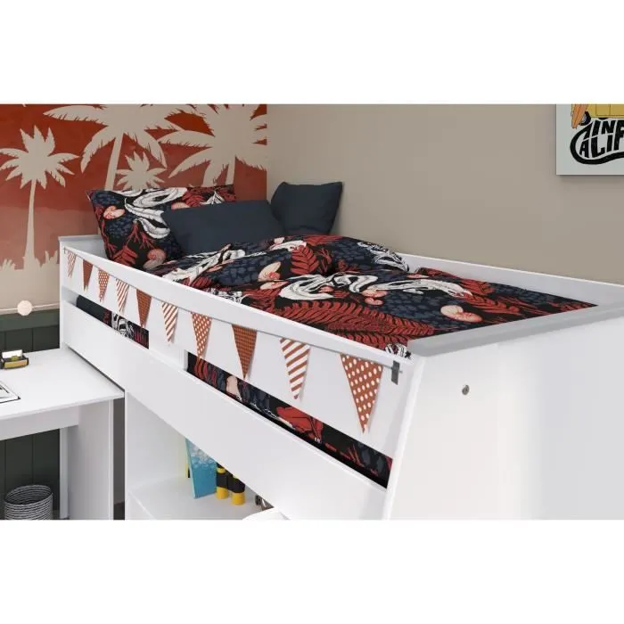 Lit combiné enfant PARISOT ZOLA - Blanc - 90x200 cm - Sommier inclus-5