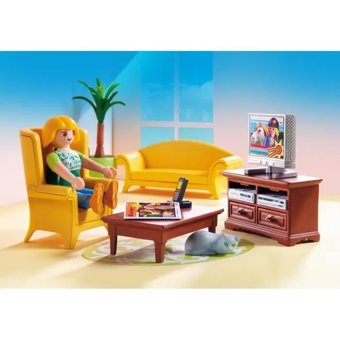 PLAYMOBIL - La Maison Traditionnelle - Salon avec Poêle à Bois-4