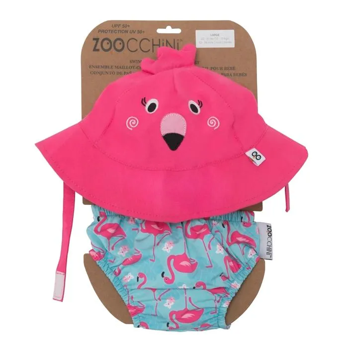 Zoocchini - Maillot et Chapeau Flamant rose (3-6M) - ELEMENTS FOR KIDS-0
