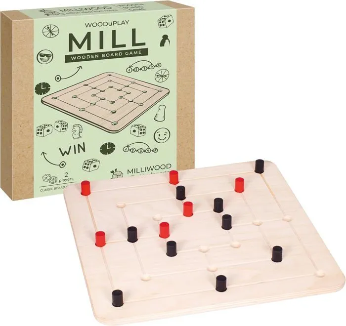 Jeu de moulin en bois - Mill - Jeu de Stratégie pour Deux - Milliwood-0