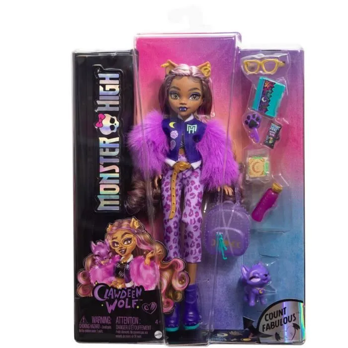 Monster High-Clawdeen Wolf-Poupée avec chien Crescent et accessoires HRP65-4