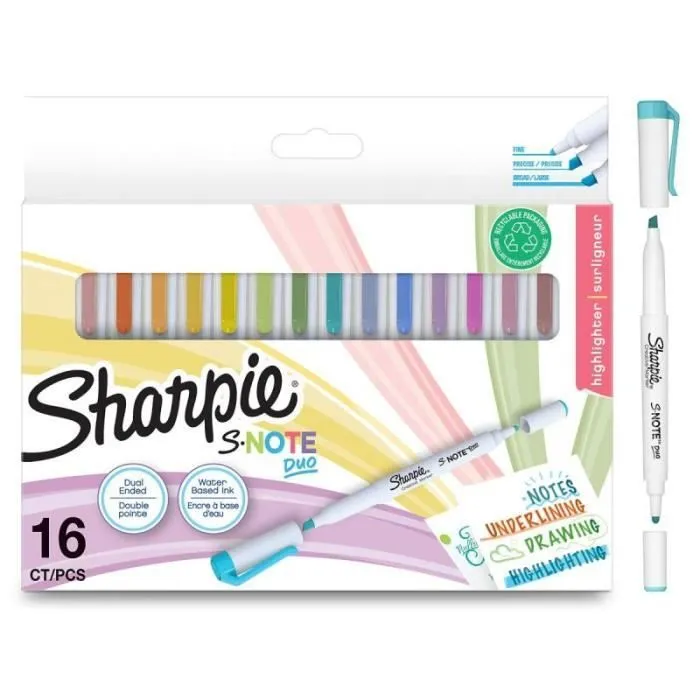 Sharpie Ensemble de Marqueurs S-Note Duo Double 16 Pièces - 3026981821158-0