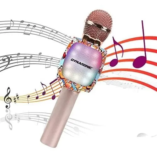 Microphone karaoke Bluetooth - DYNASONIC - Pour enfants - Intérieur - Mixte - 3 ans et plus-0