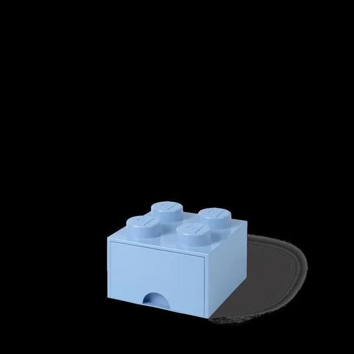 LEGO - Brique de rangement empilable 4 avec tiroir bleu ciel-0