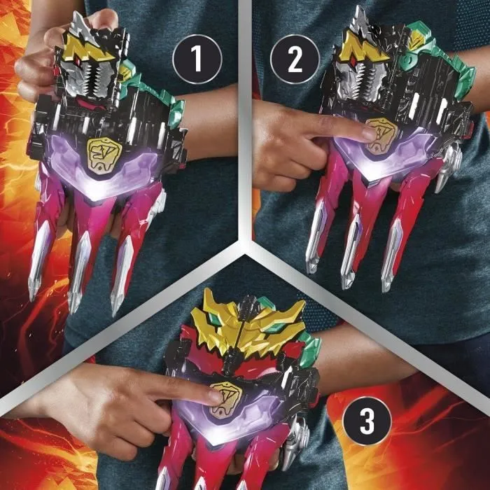 Jouet électronique Power Rangers Dino Knight Morpher avec sons et lumières et clé Dino Knight-5