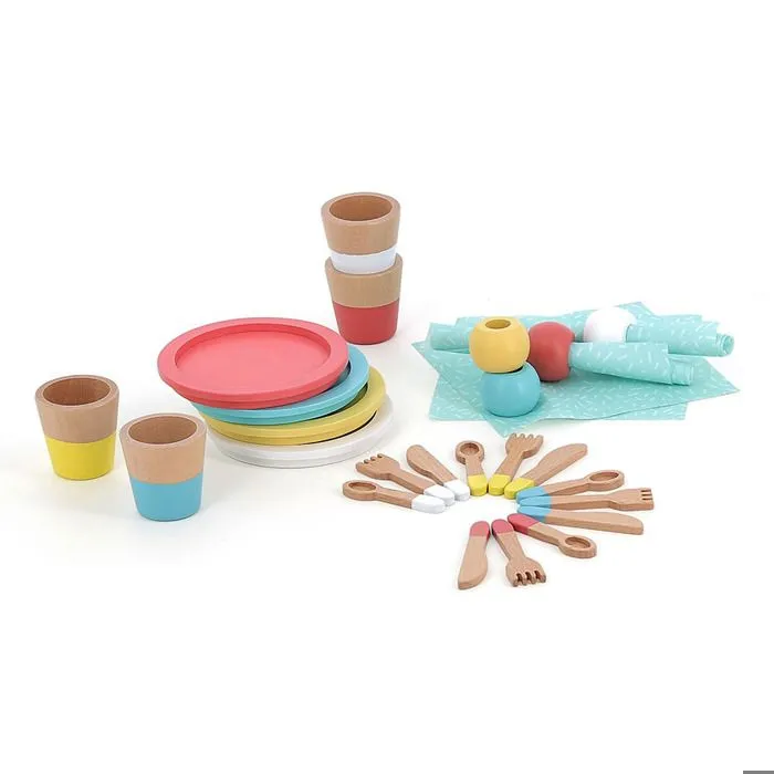 Vilac - Dinette repas en bois-4