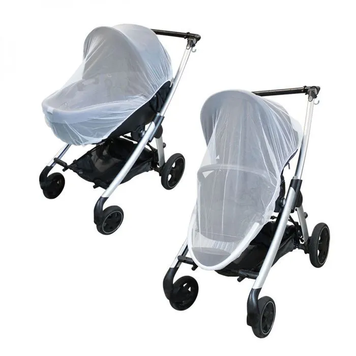Moustiquaire universelle pour poussette et landau - Blanc transparent - Monsieur Bébé-0