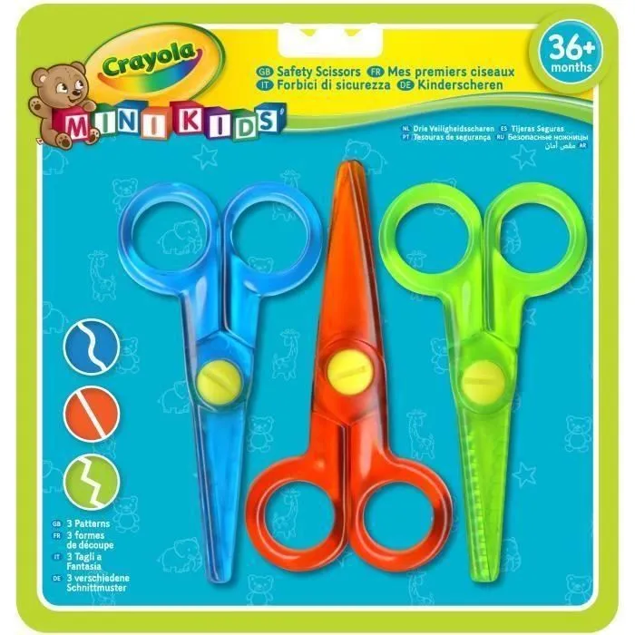 Ciseaux Mini Kids - CRAYOLA - Coupe droite, crantée, zigzag - Pour enfant à partir de 3 ans-0